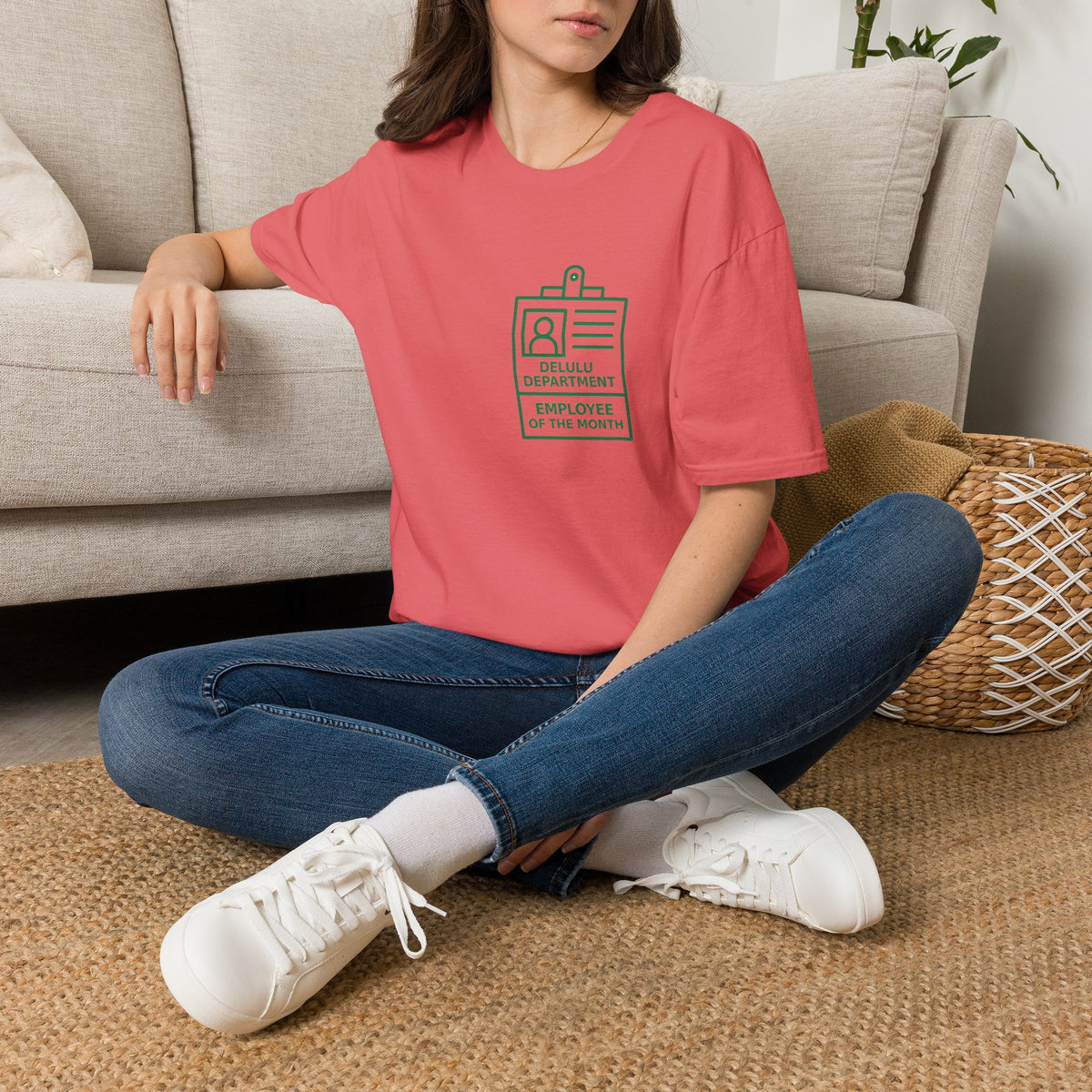 Delulu Department Employee of the Month Badge - Graphic Tee