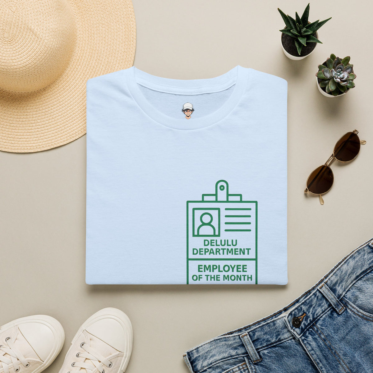 Delulu Department Employee of the Month Badge - Graphic Tee