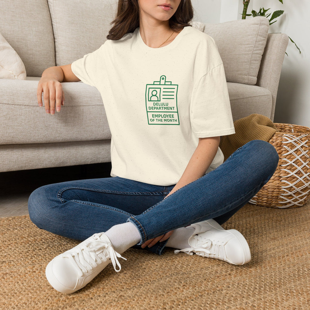 Delulu Department Employee of the Month Badge - Graphic Tee