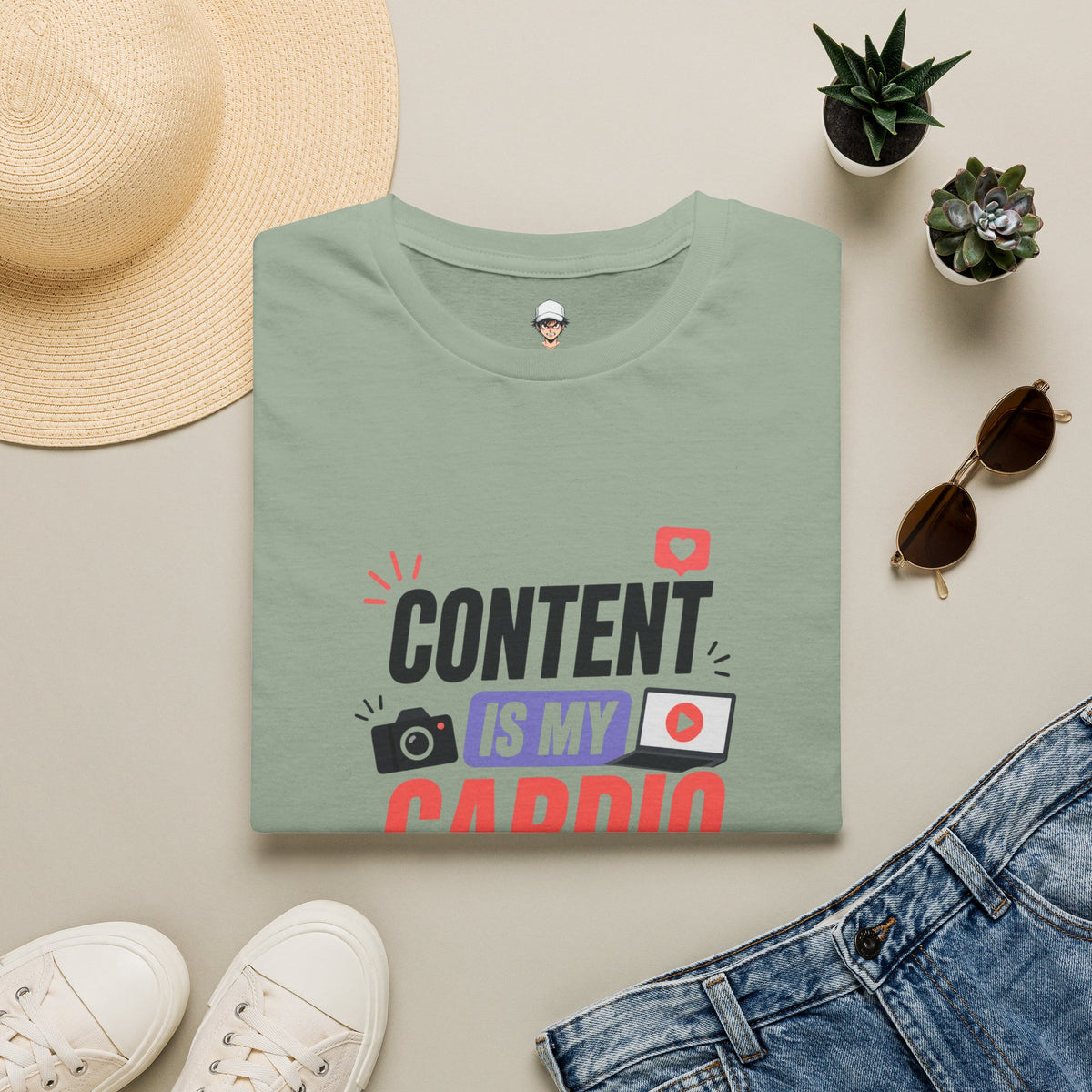 Content Is My Cardio T-Shirt — Social Media Creator Graphic Tee
