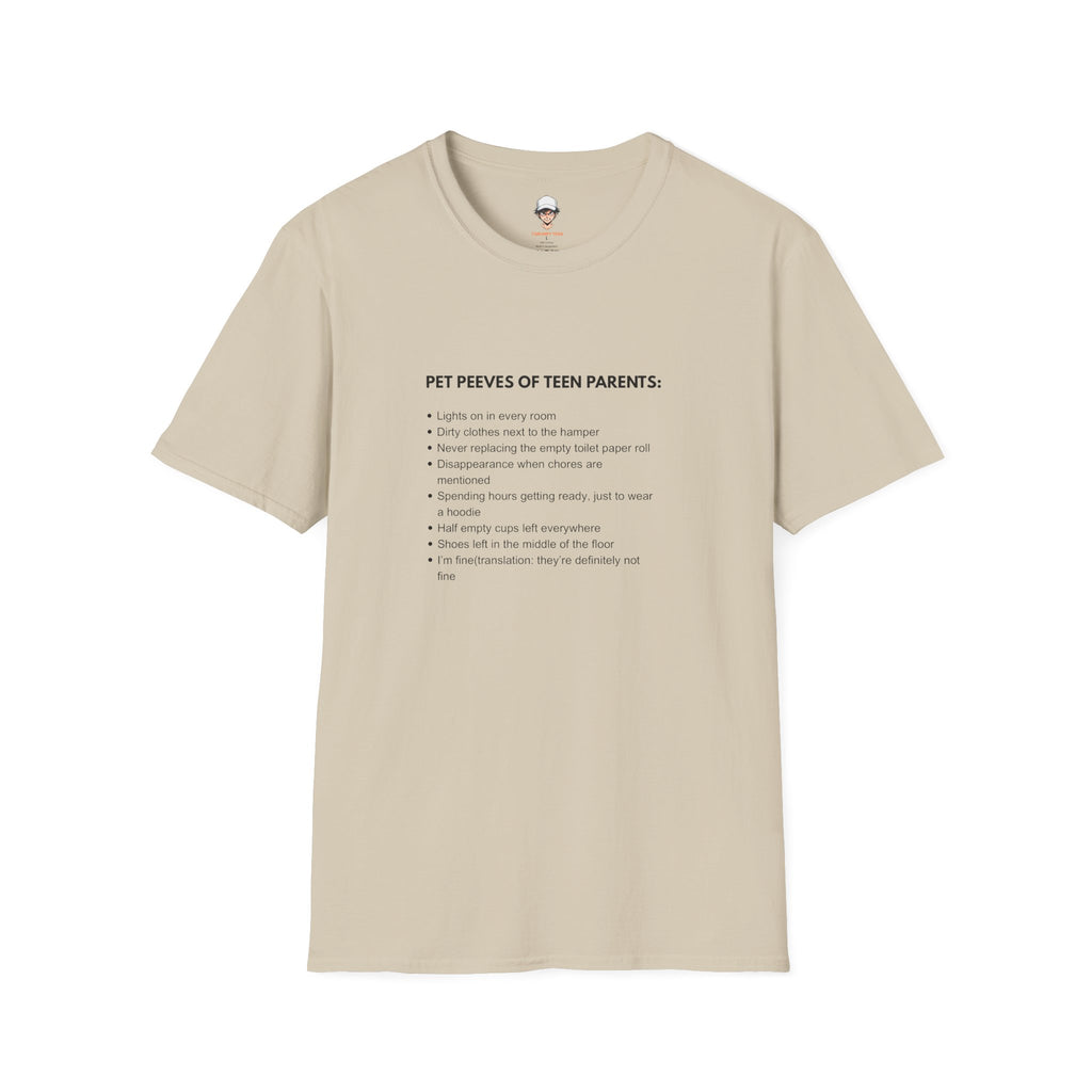 Pet Peeves of Teen Parents T-Shirt — Funny Parenthood List Tee