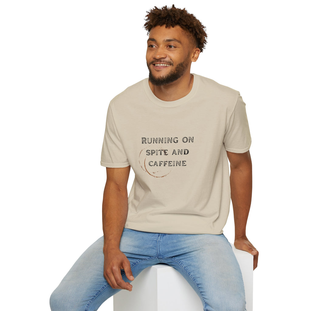 Running on Spite and Caffeine — Coffee Stain Graphic T-Shirt