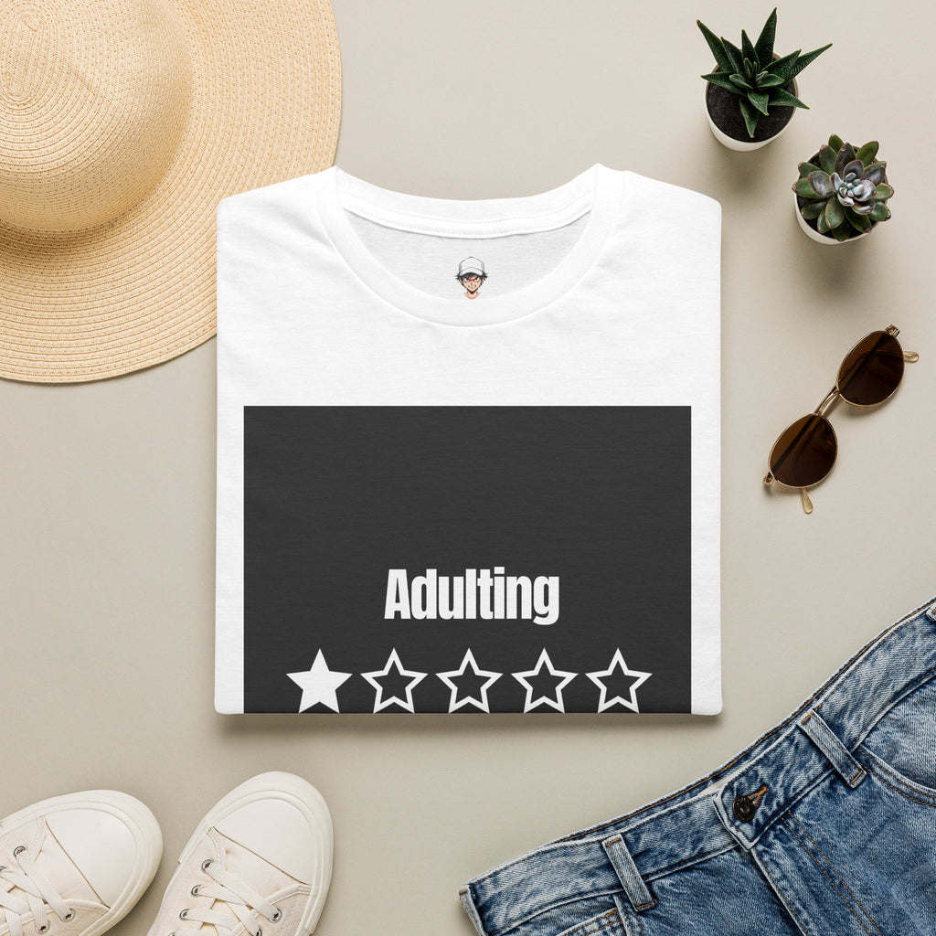 T-Shirt — "Adulting: 1-Star" Funny Rating Graphic Tee