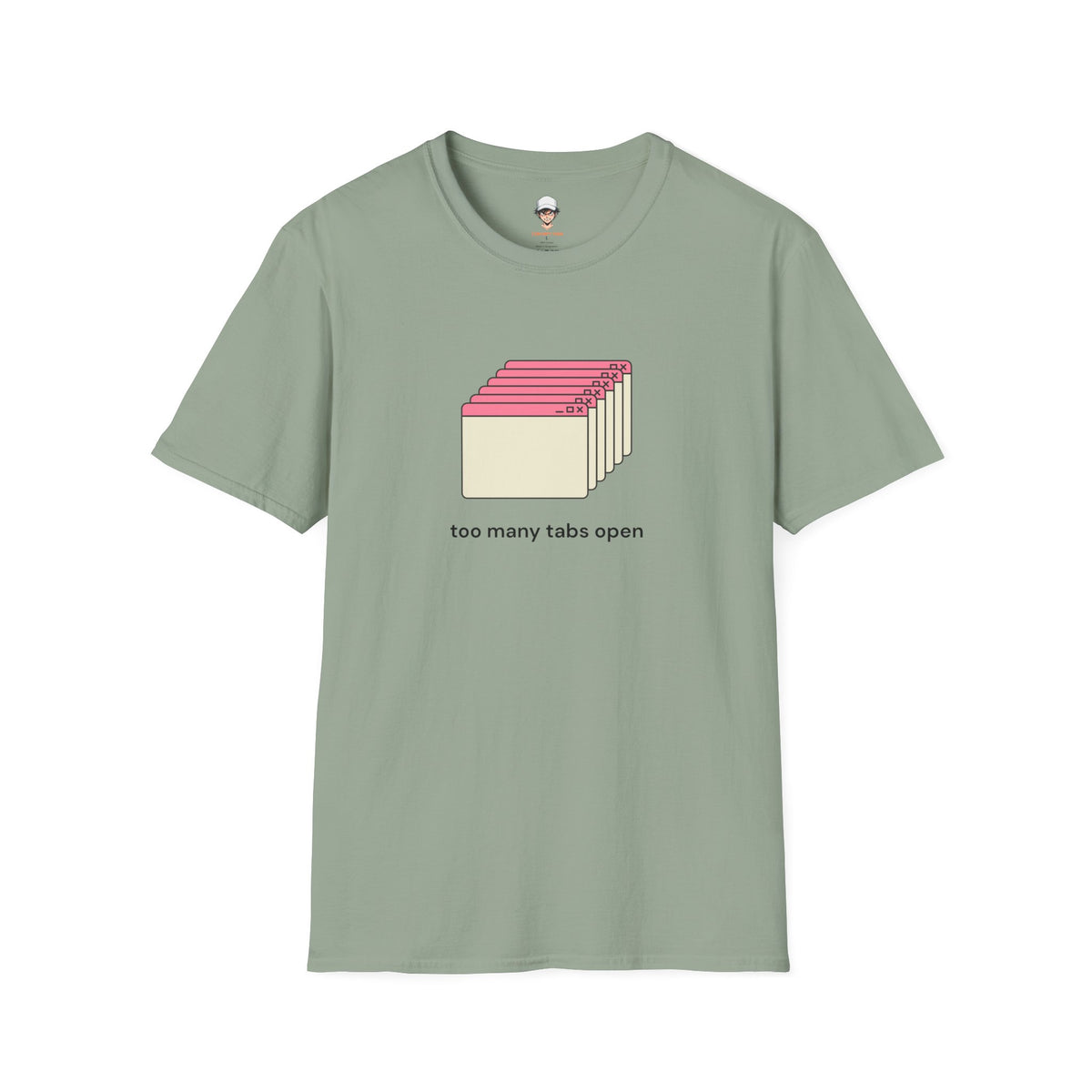 Too Many Tabs Open T-Shirt — Cute Retro Browser Graphic Tee