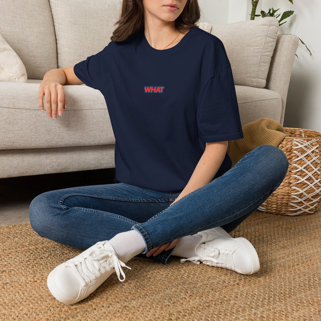 Retro 'WHAT' Chest Print Tee