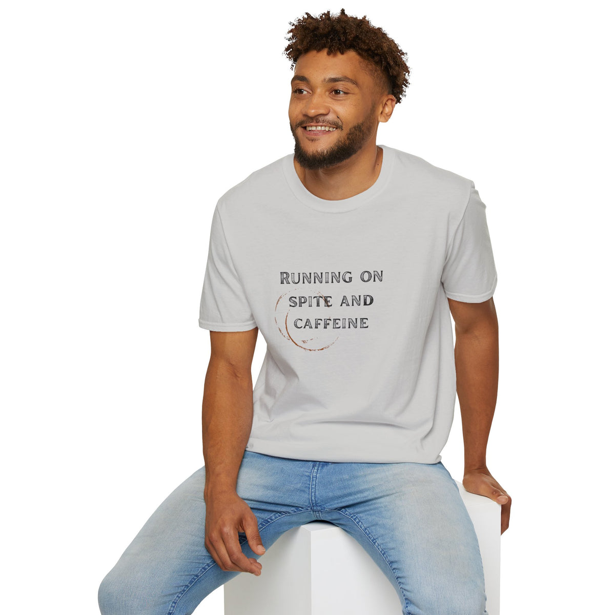 Running on Spite and Caffeine — Coffee Stain Graphic T-Shirt