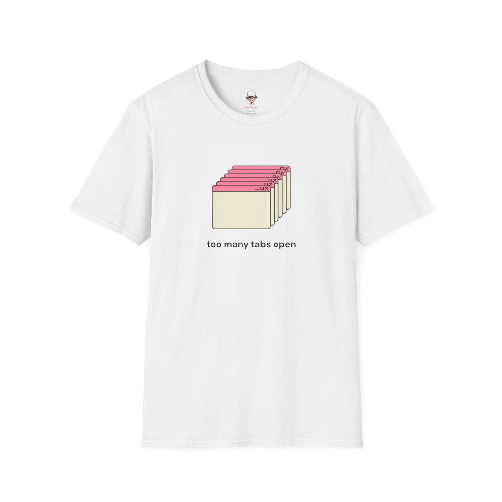 Too Many Tabs Open T-Shirt — Cute Retro Browser Graphic Tee