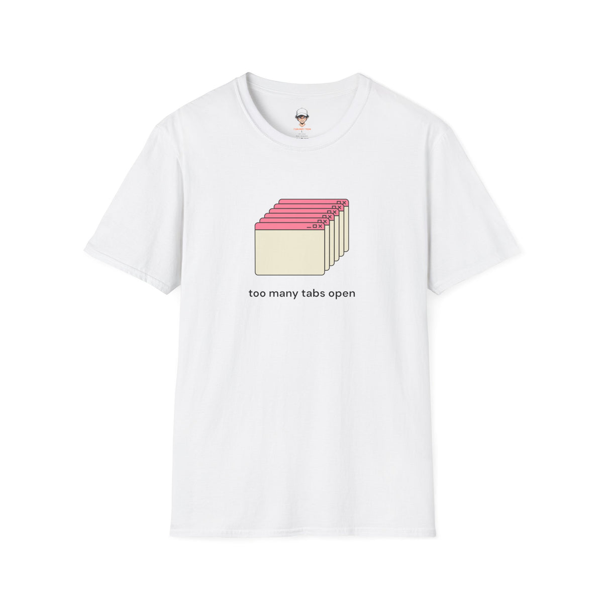 Too Many Tabs Open T-Shirt — Cute Retro Browser Graphic Tee
