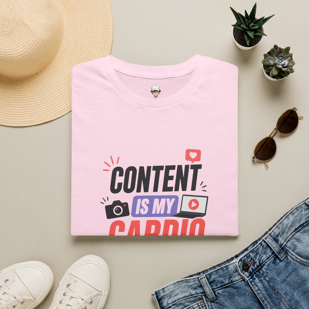 Content Is My Cardio T-Shirt — Social Media Creator Graphic Tee