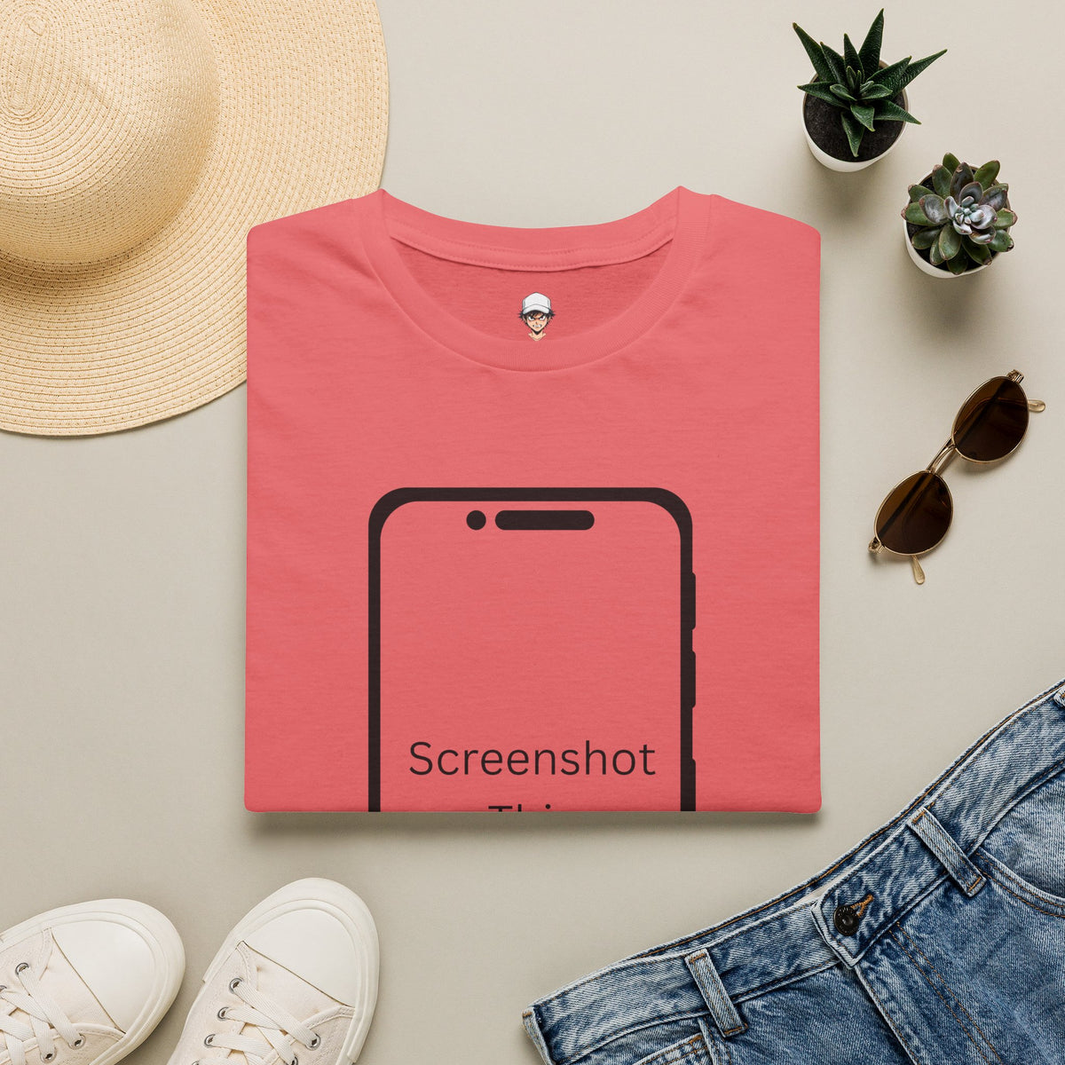 Screenshot This T-Shirt — Funny Phone Outline Graphic Tee