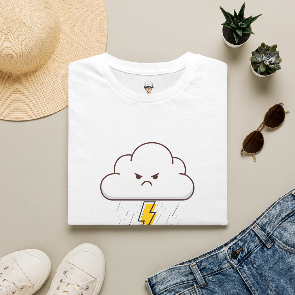 Personal Weather System: Grumpy T‑Shirt — Cute Angry Cloud Graphic Tee