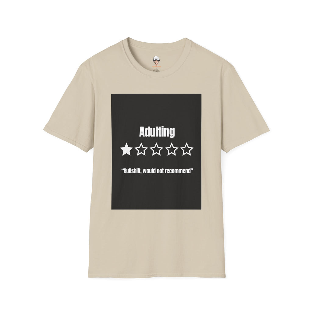 T-Shirt — "Adulting: 1-Star" Funny Rating Graphic Tee