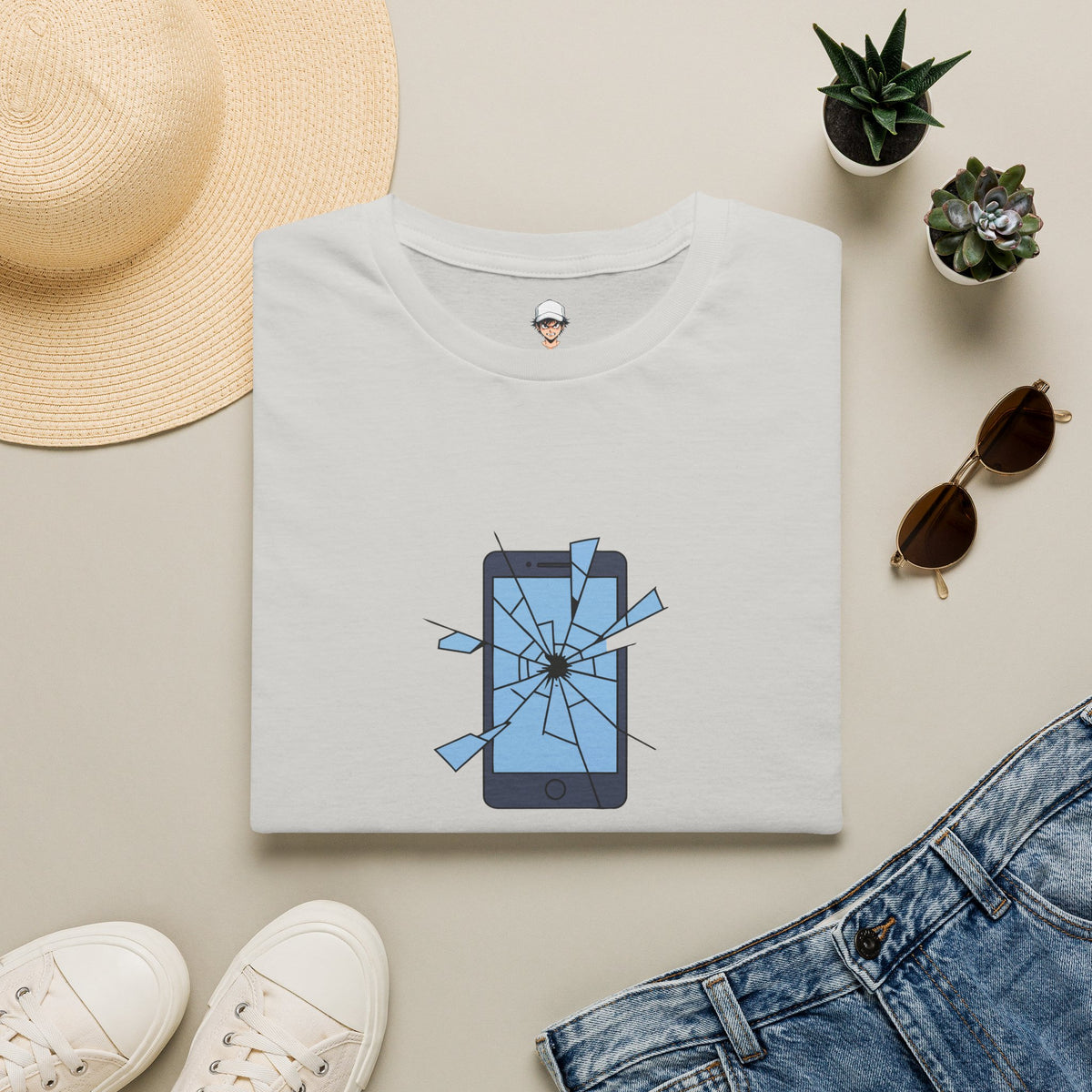T-Shirt — "Currently Unavailable (Emotionally)" Broken Phone Graphic