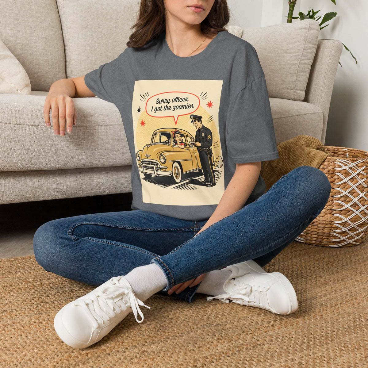 "Sorry Officer, I Got the Zoomies" Retro Vintage Car Graphic