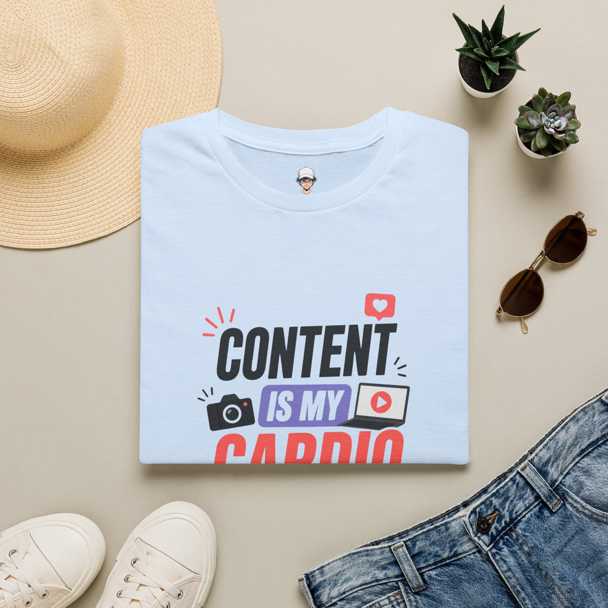 Content Is My Cardio T-Shirt — Social Media Creator Graphic Tee