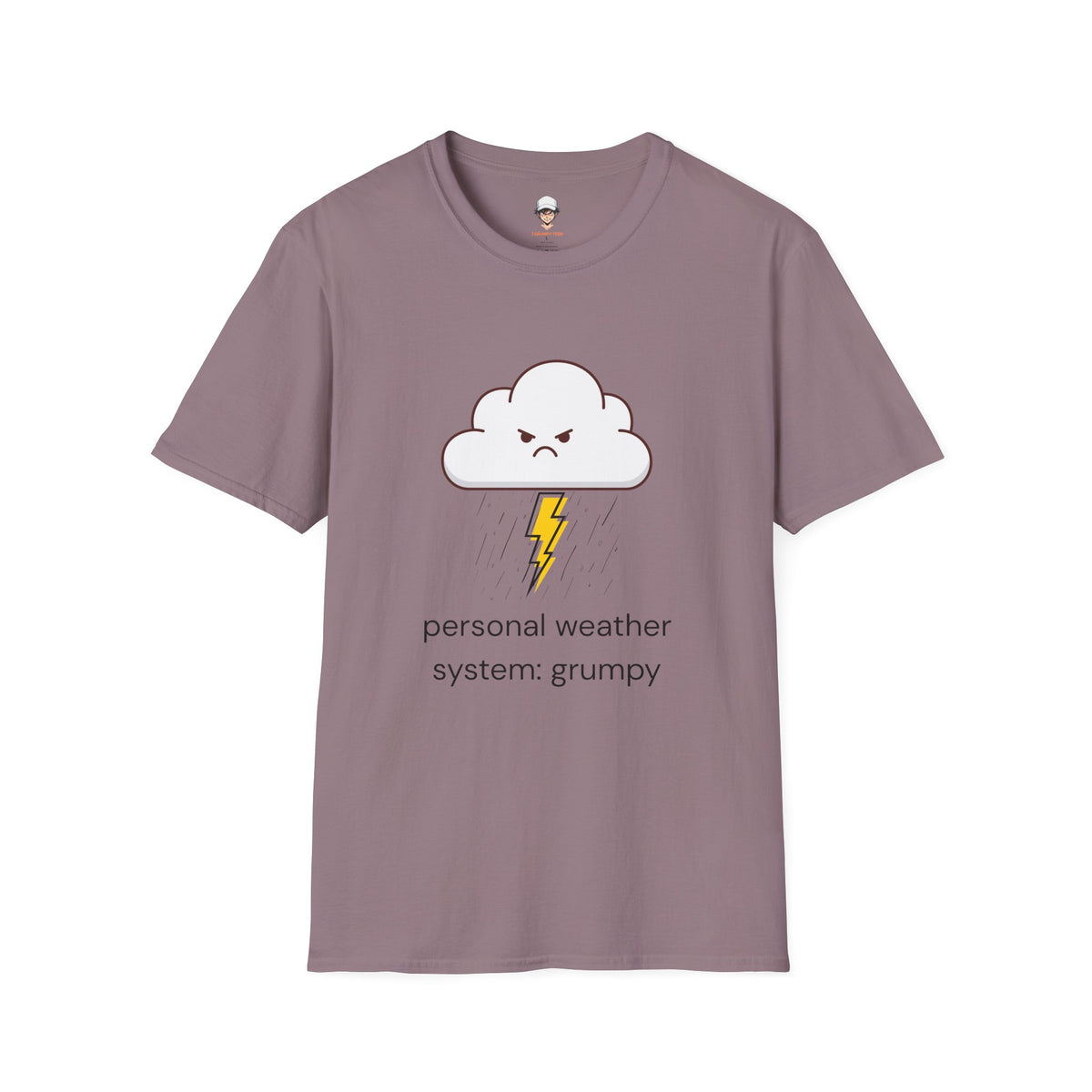 Personal Weather System: Grumpy T‑Shirt — Cute Angry Cloud Graphic Tee