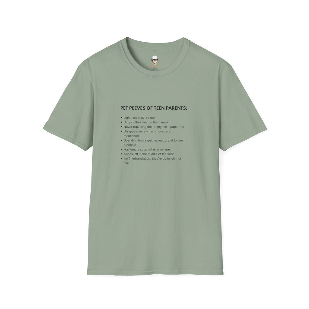 Pet Peeves of Teen Parents T-Shirt — Funny Parenthood List Tee
