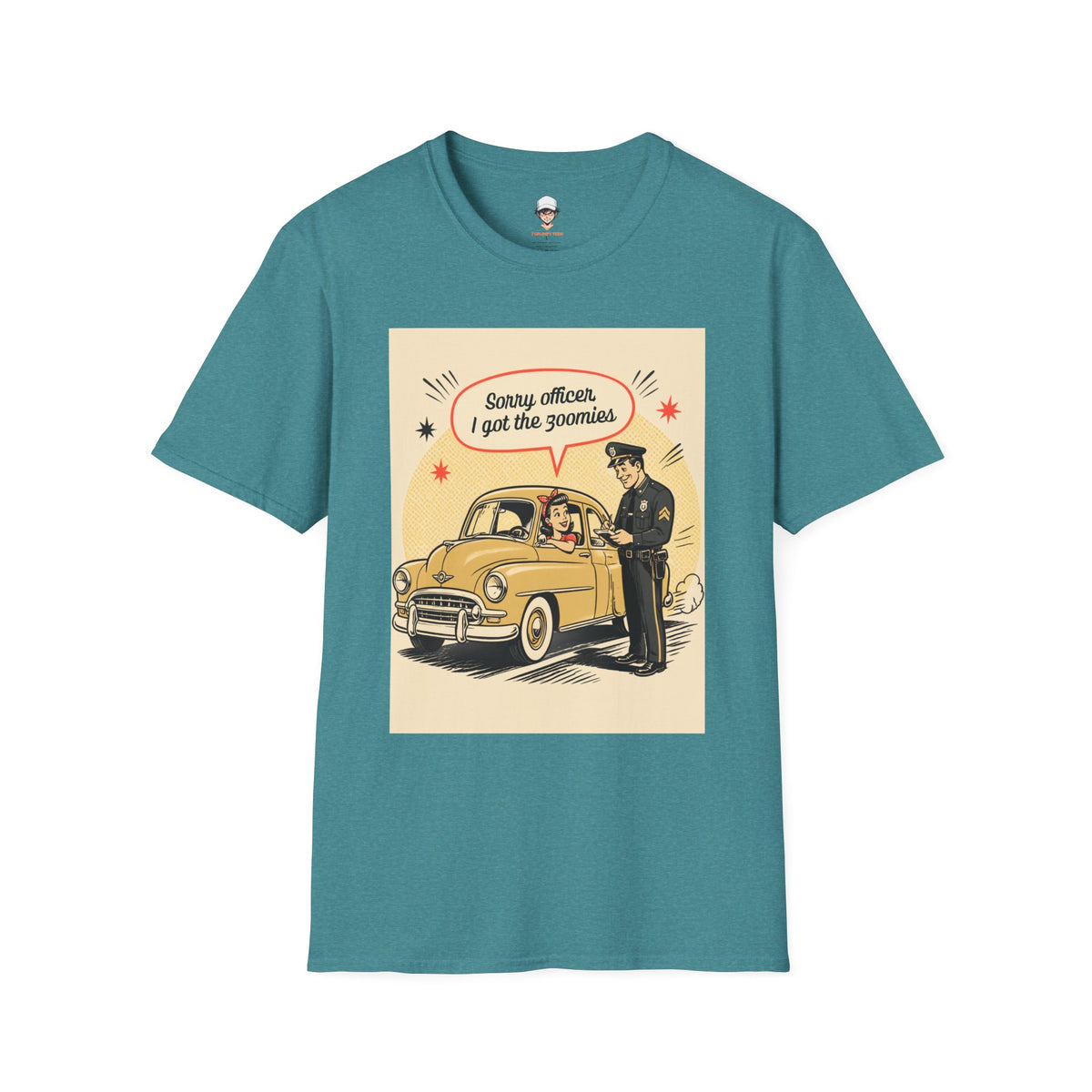 "Sorry Officer, I Got the Zoomies" Retro Vintage Car Graphic
