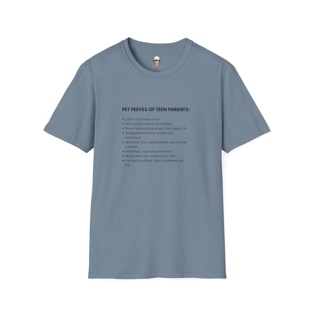 Pet Peeves of Teen Parents T-Shirt — Funny Parenthood List Tee