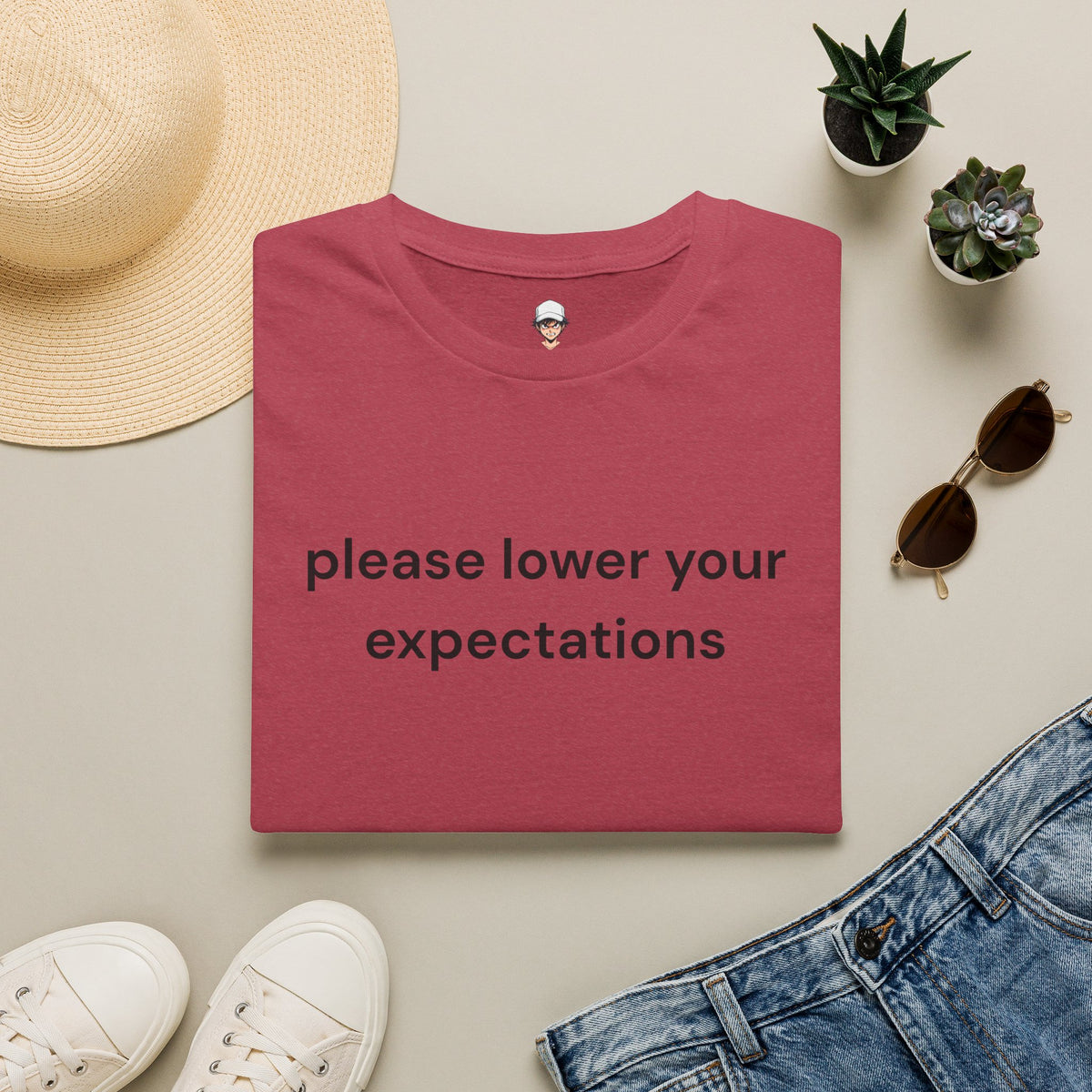 lower your expectations T-Shirt — Minimalist Slogan Tee