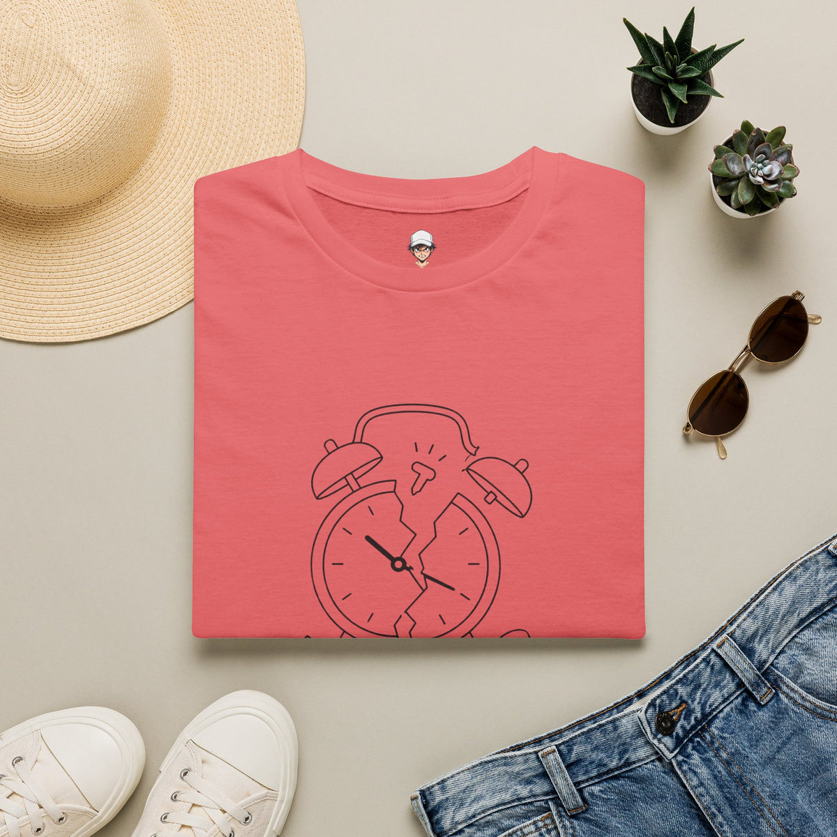 Monday Handled T-Shirt — Funny Broken Alarm Clock Tee for Workweek Vibes