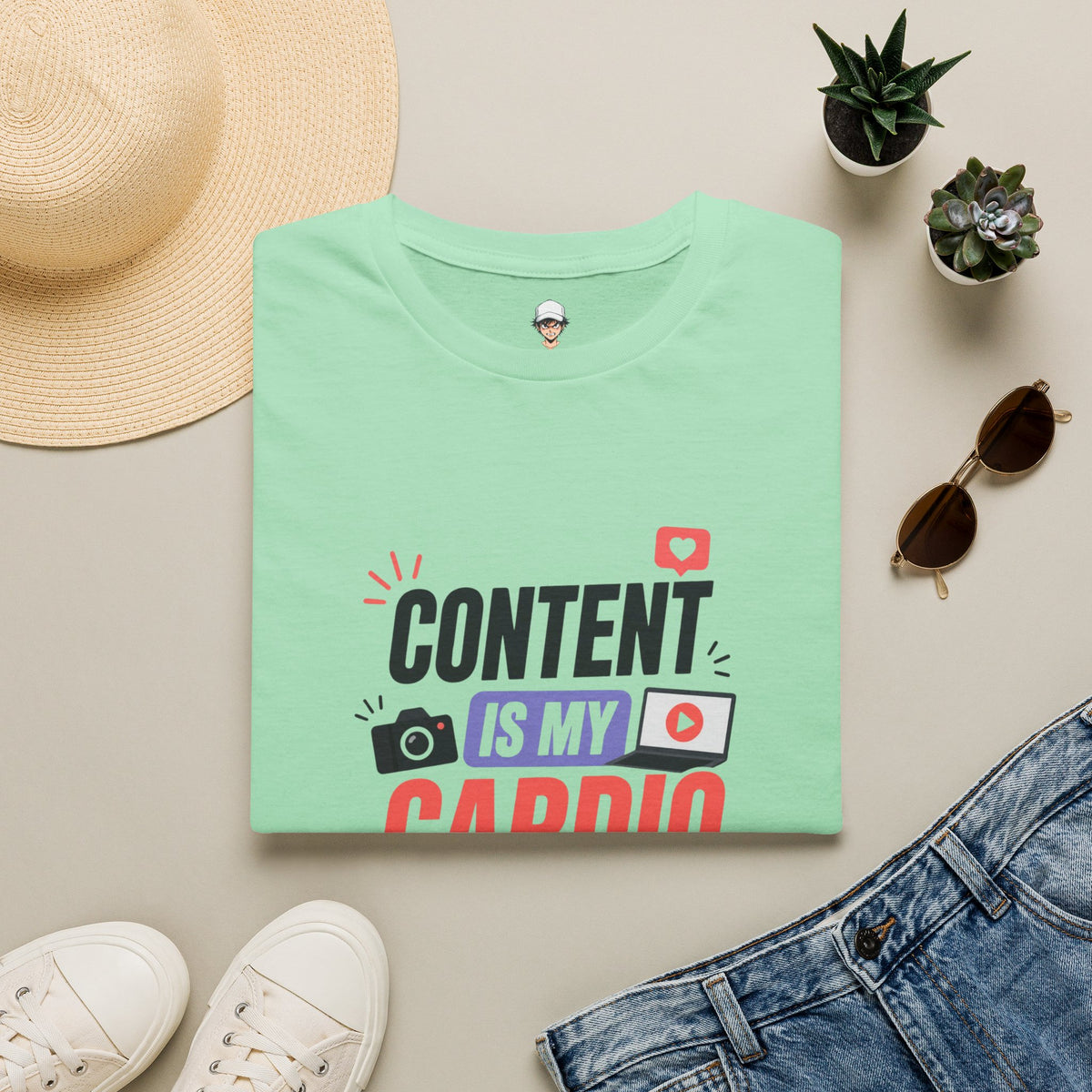 Content Is My Cardio T-Shirt — Social Media Creator Graphic Tee