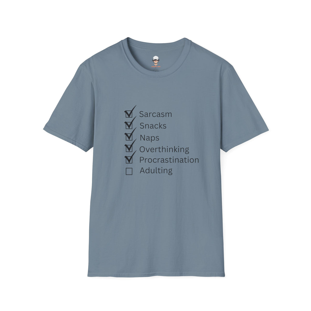 Checklist Tee — Sarcasm, Snacks, Naps & Overthinking Graphic T-Shirt
