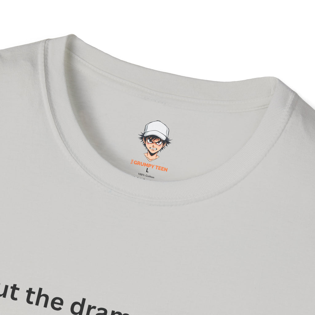 “Cut the drama, I’ve got places to be” T‑Shirt — Scissors Graphic