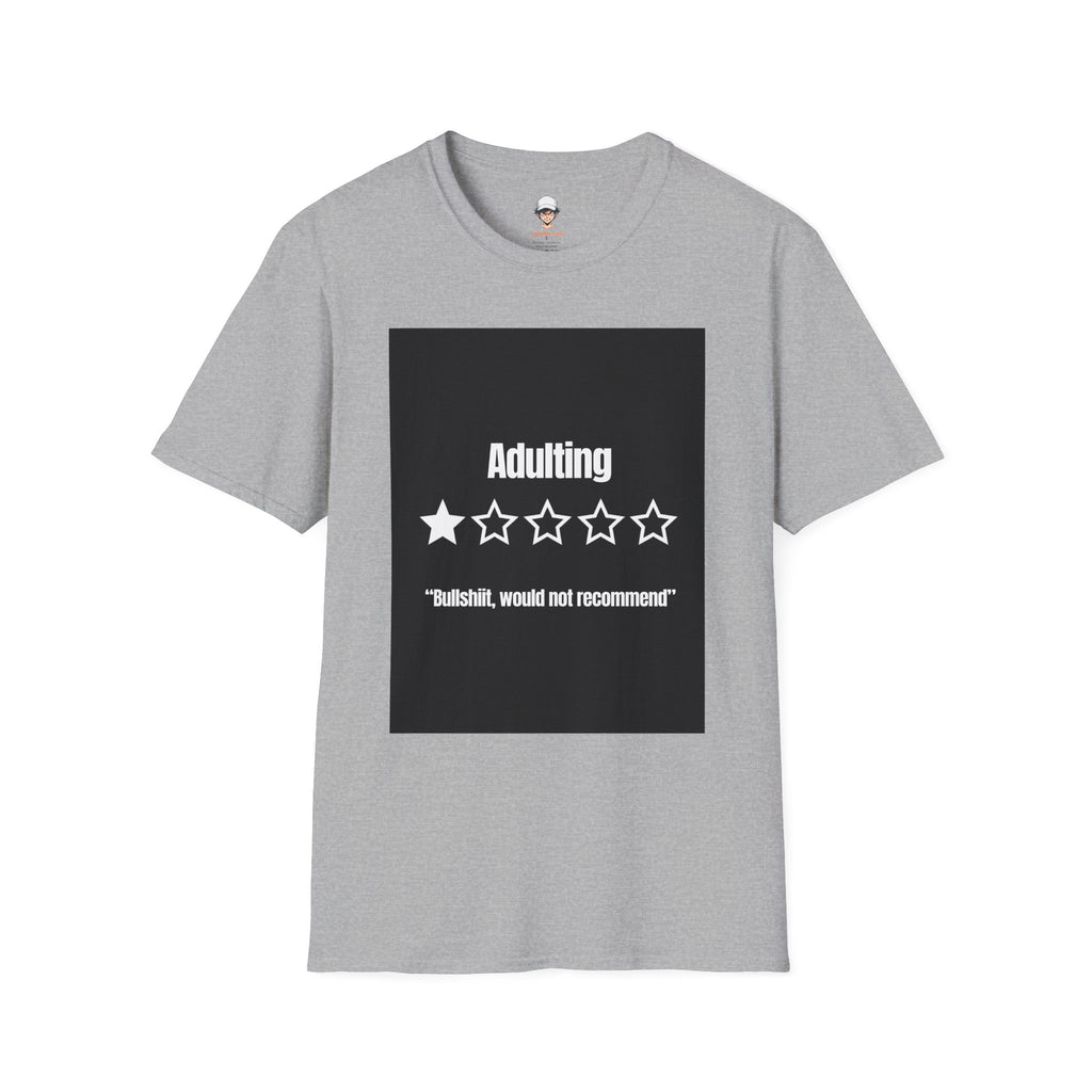 T-Shirt — "Adulting: 1-Star" Funny Rating Graphic Tee