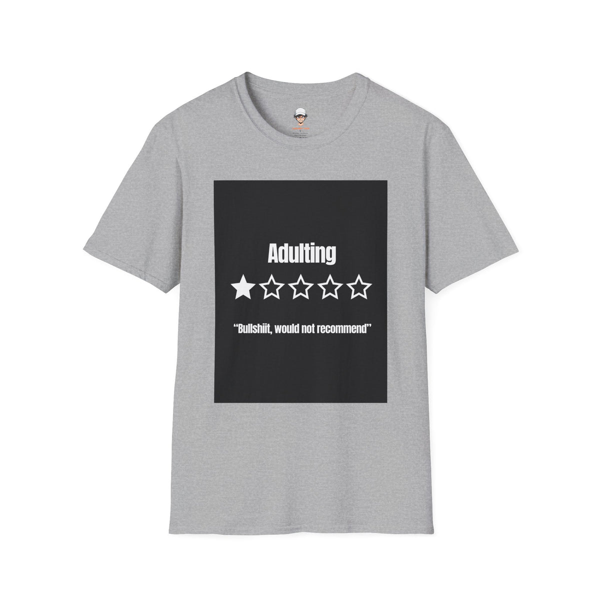 T-Shirt — "Adulting: 1-Star" Funny Rating Graphic Tee