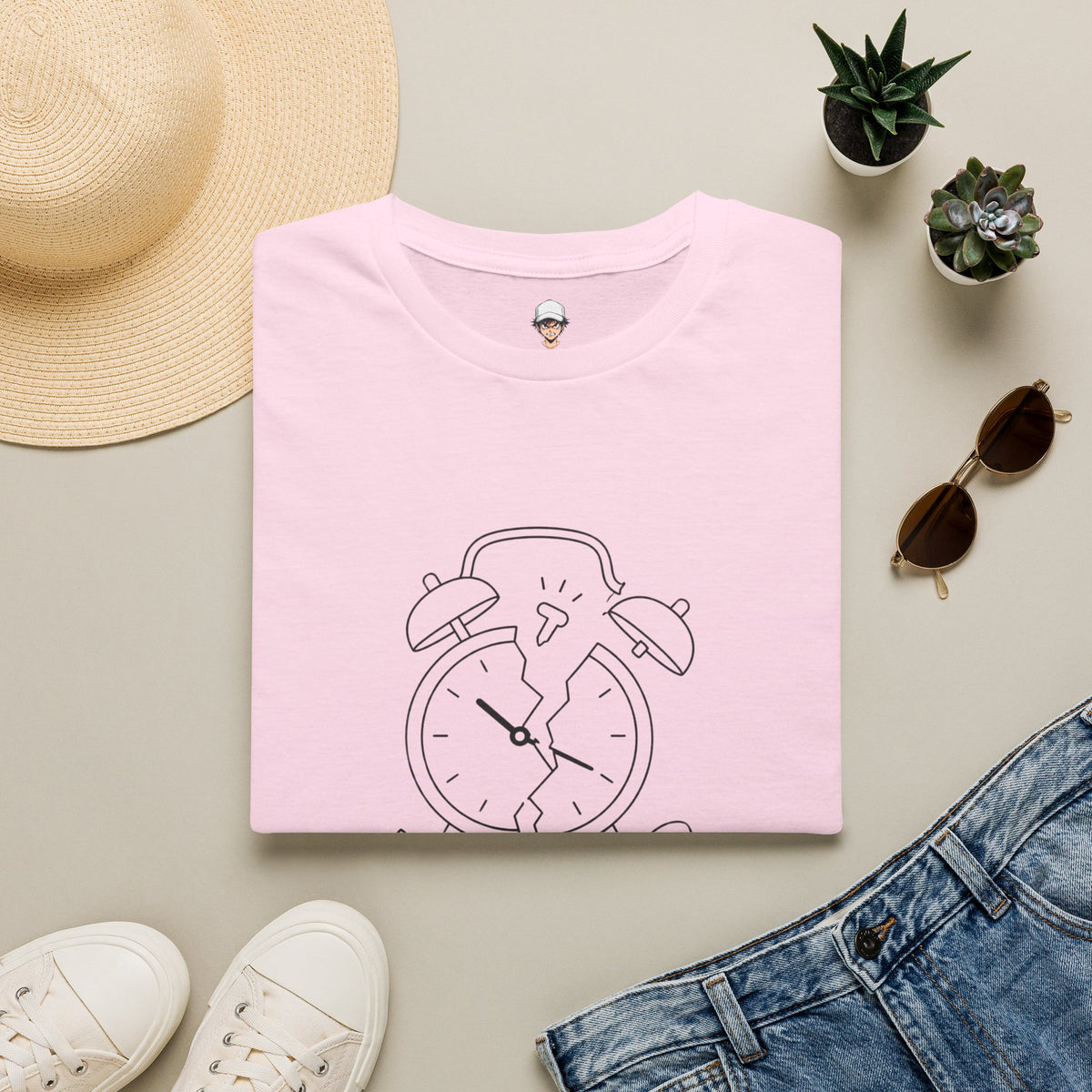 Monday Handled T-Shirt — Funny Broken Alarm Clock Tee for Workweek Vibes