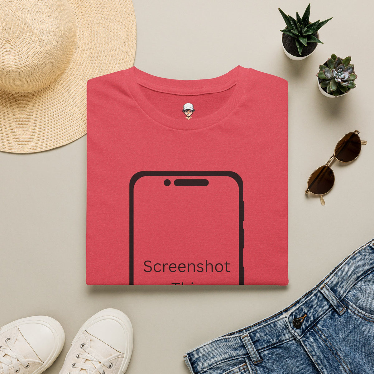 Screenshot This T-Shirt — Funny Phone Outline Graphic Tee