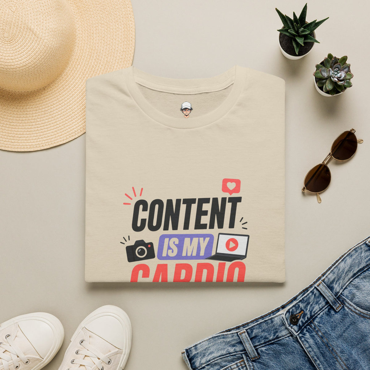 Content Is My Cardio T-Shirt — Social Media Creator Graphic Tee