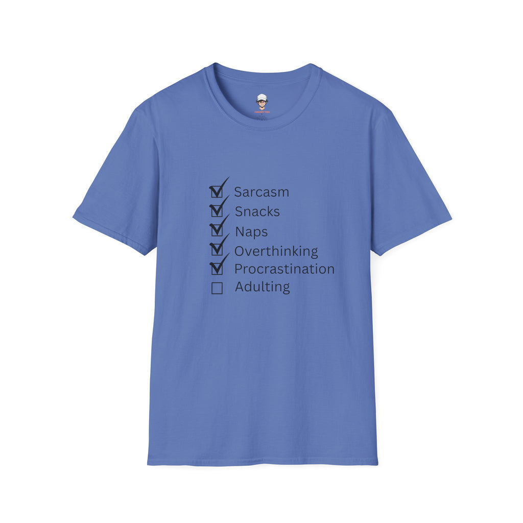 Checklist Tee — Sarcasm, Snacks, Naps & Overthinking Graphic T-Shirt