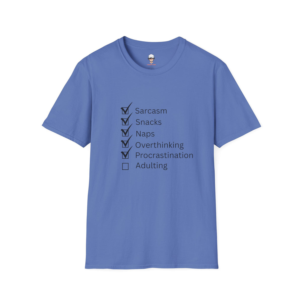 Checklist Tee — Sarcasm, Snacks, Naps & Overthinking Graphic T-Shirt