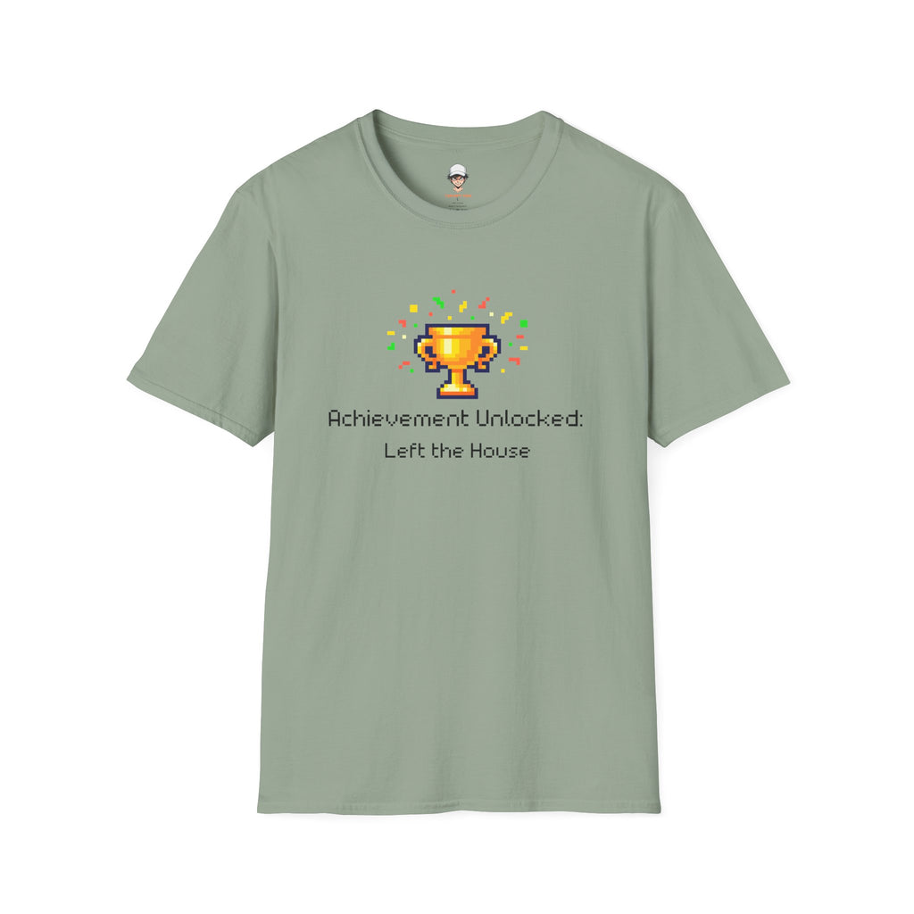 Achievement Unlocked: Left the House - Pixel Trophy Graphic