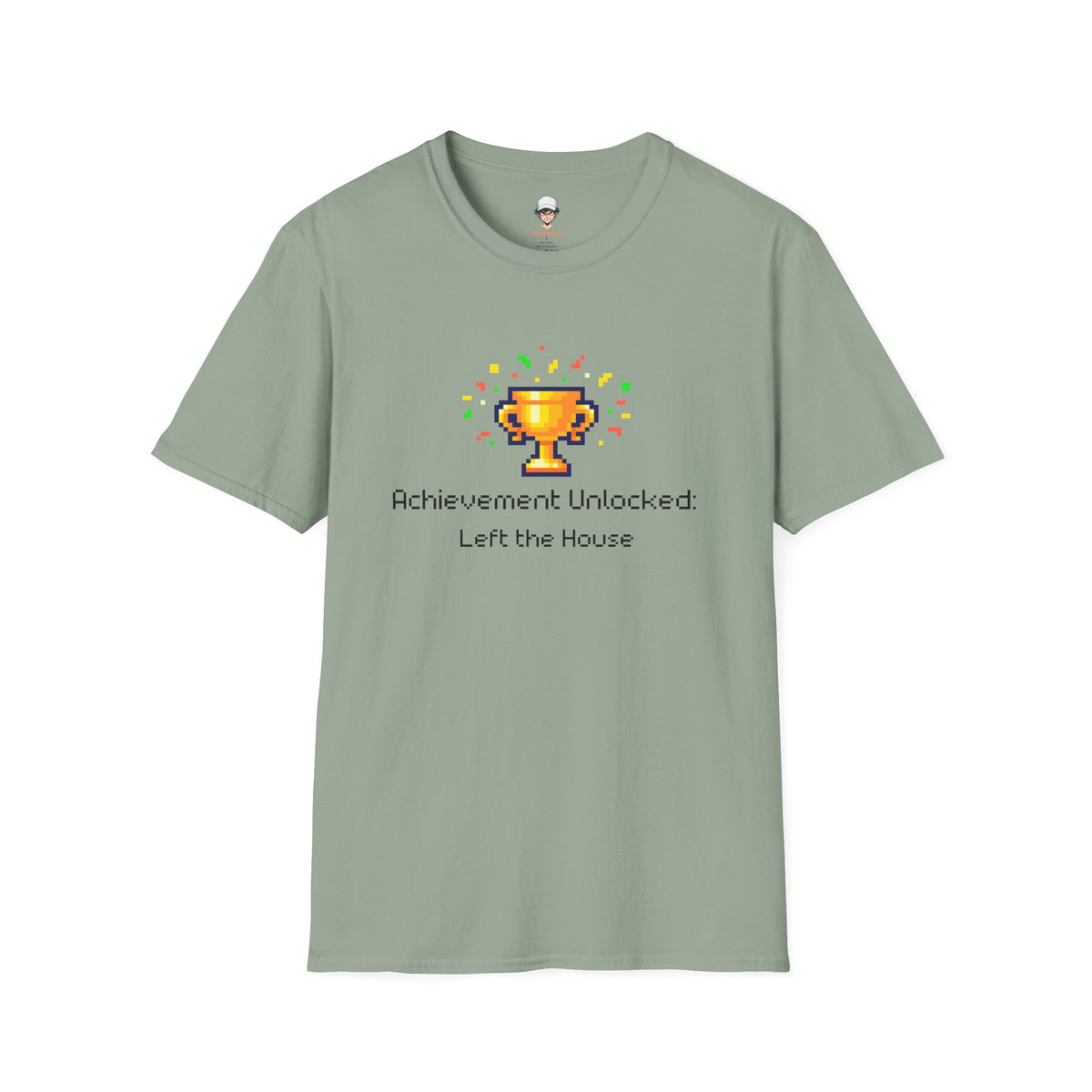 Achievement Unlocked: Left the House - Pixel Trophy Graphic