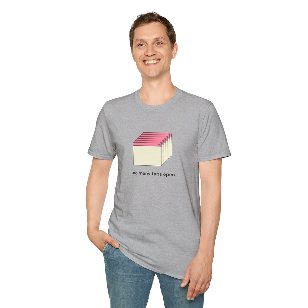 Too Many Tabs Open T-Shirt — Cute Retro Browser Graphic Tee
