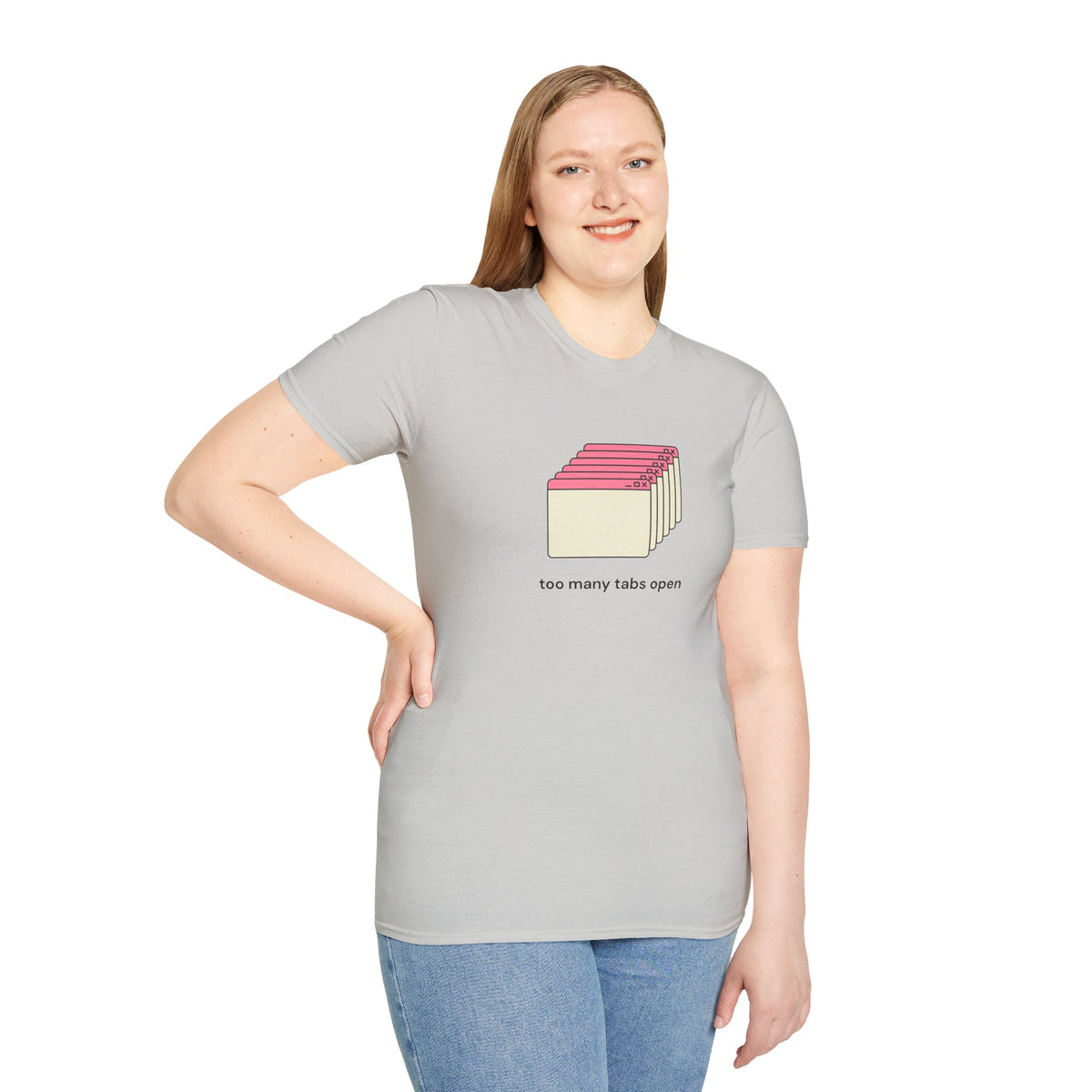 Too Many Tabs Open T-Shirt — Cute Retro Browser Graphic Tee