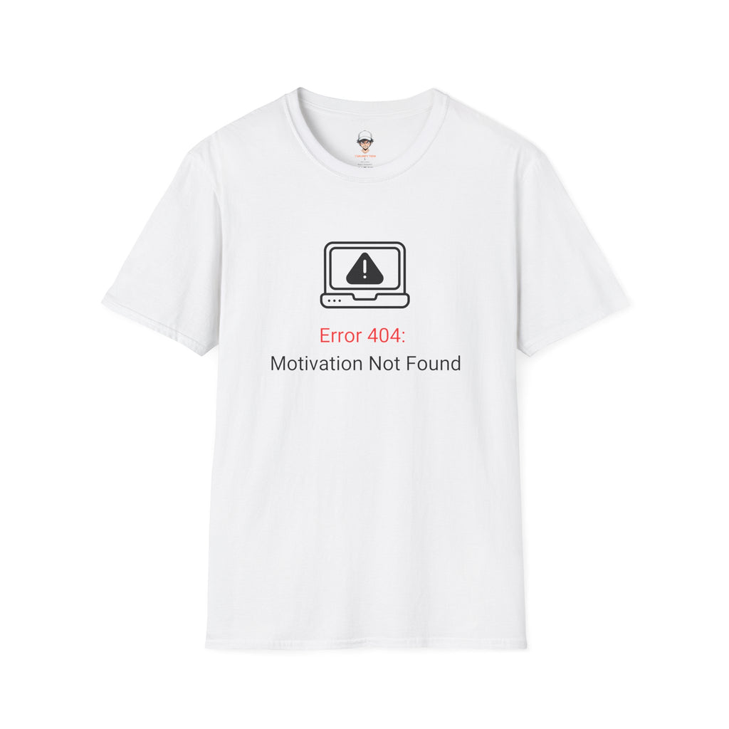 Error 404 T‑Shirt – "Motivation Not Found" Graphic Tee