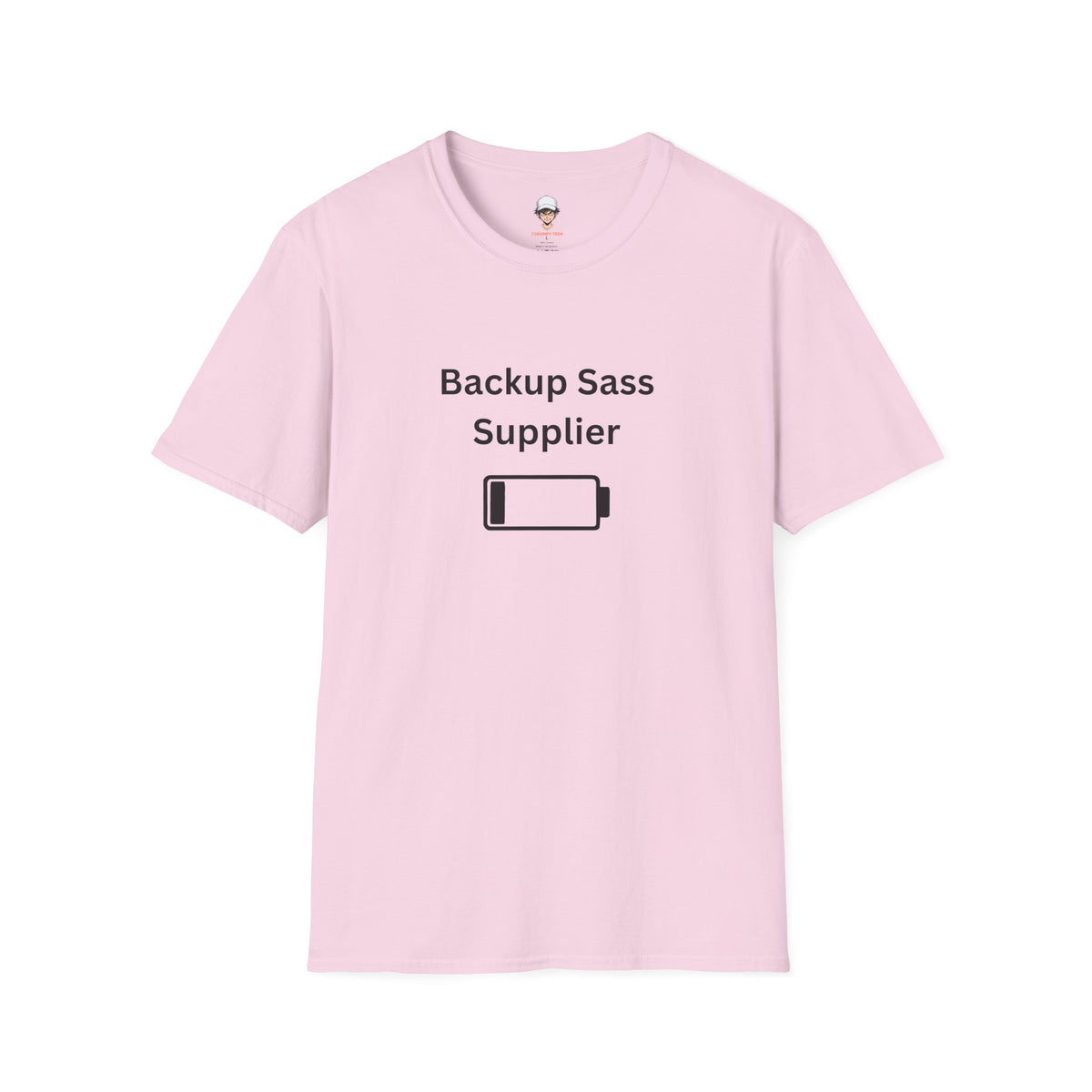 Backup Sass Supplier T-Shirt — Low Battery Parenting Humor Tee