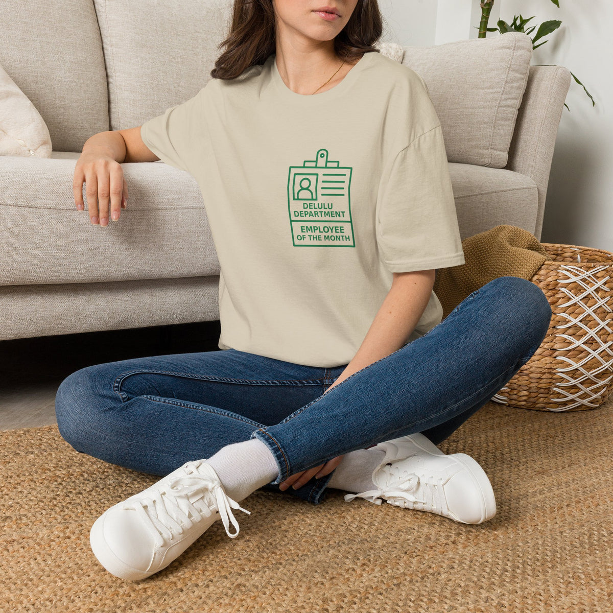 Delulu Department Employee of the Month Badge - Graphic Tee