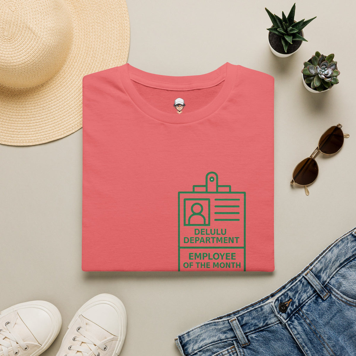 Delulu Department Employee of the Month Badge - Graphic Tee