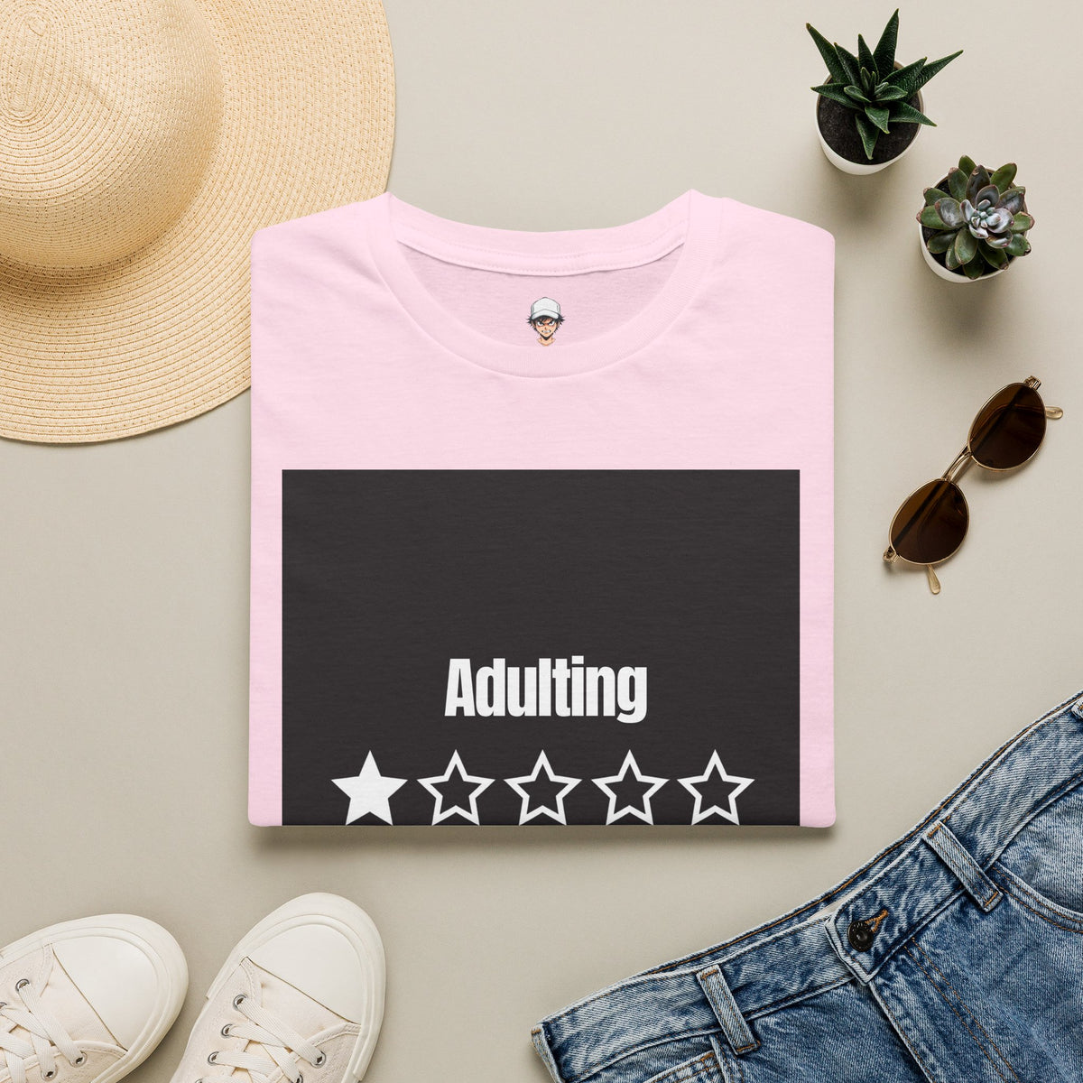 T-Shirt — "Adulting: 1-Star" Funny Rating Graphic Tee