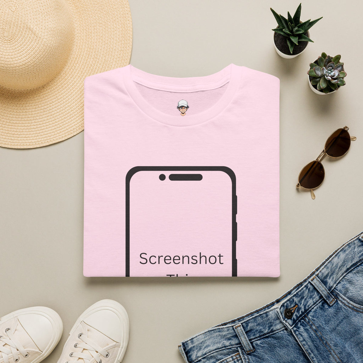 Screenshot This T-Shirt — Funny Phone Outline Graphic Tee