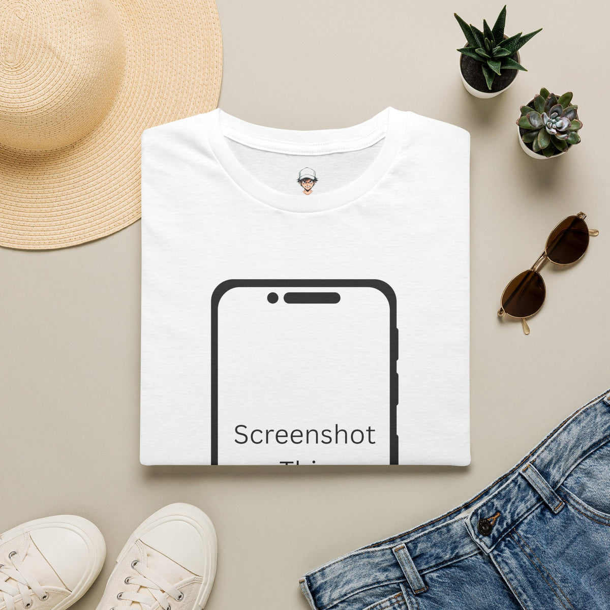 Screenshot This T-Shirt — Funny Phone Outline Graphic Tee