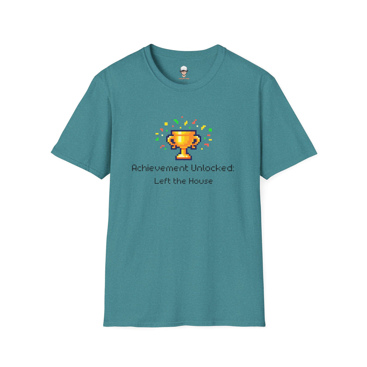 Achievement Unlocked: Left the House - Pixel Trophy Graphic