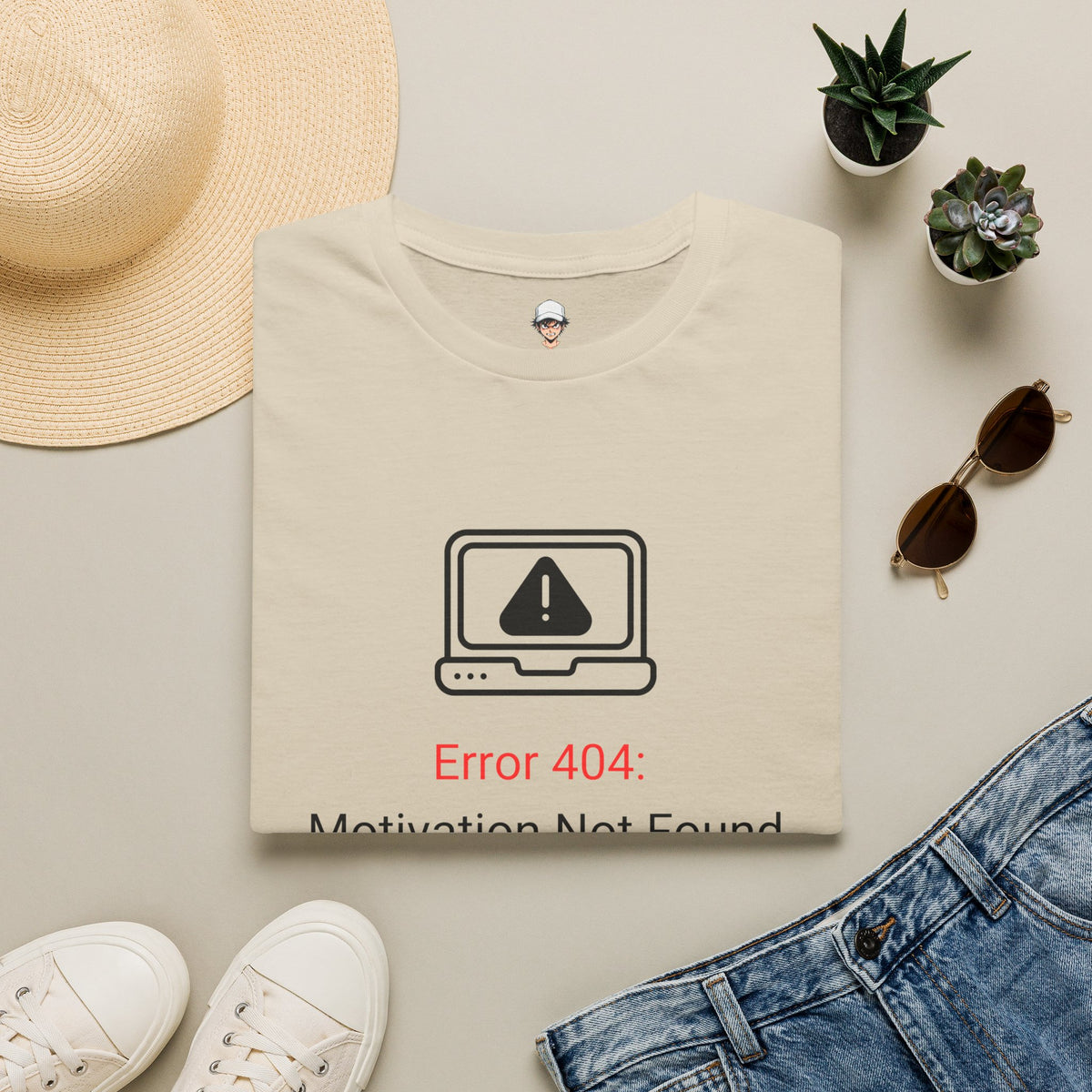 Error 404 T‑Shirt – "Motivation Not Found" Graphic Tee