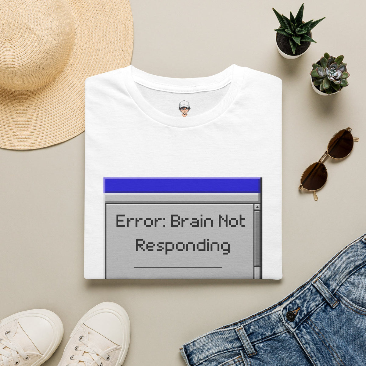 Error: Brain Not Responding T-Shirt — Retro Computer Graphic Tee