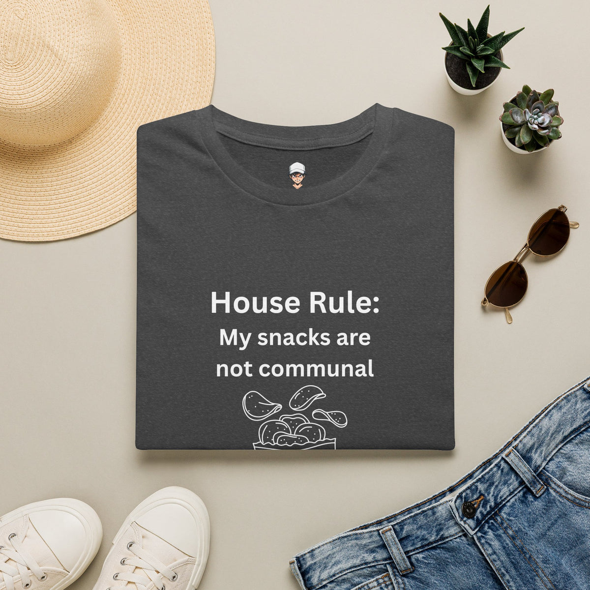 House Rule T-Shirt — "My Snacks Are Not Communal" Funny Casual Tee